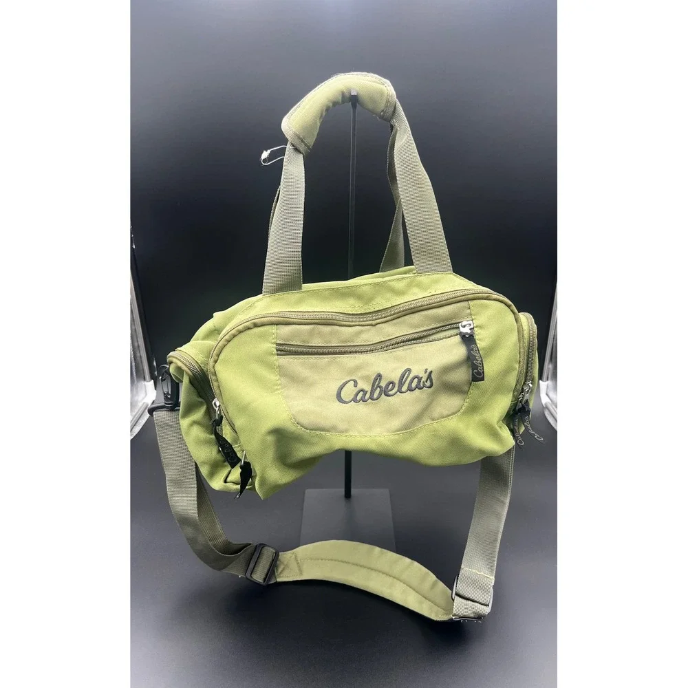 Cabelas Sage Green Canvas Duffel Bag Small Gear Utility Travel Shoulder Strap